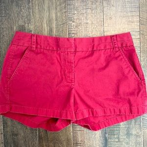 NEVER WORN! J-CREW CRIMSON/BURGUNDY 3inch Chino Shorts, SIZE 8